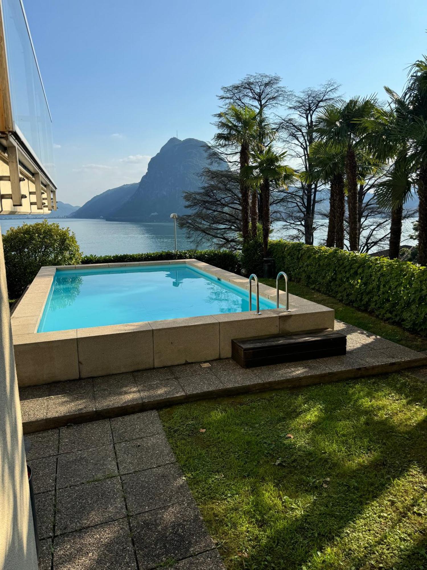 Attico Con Vista Panoramica Sul Lago - Due Camere Lugano Exterior foto